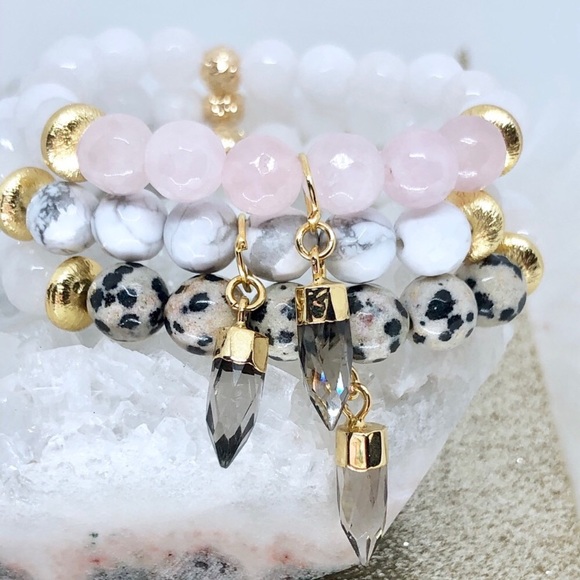 Olivia Rae Jewelry - Smoky Topaz & Natural Stone Bracelet